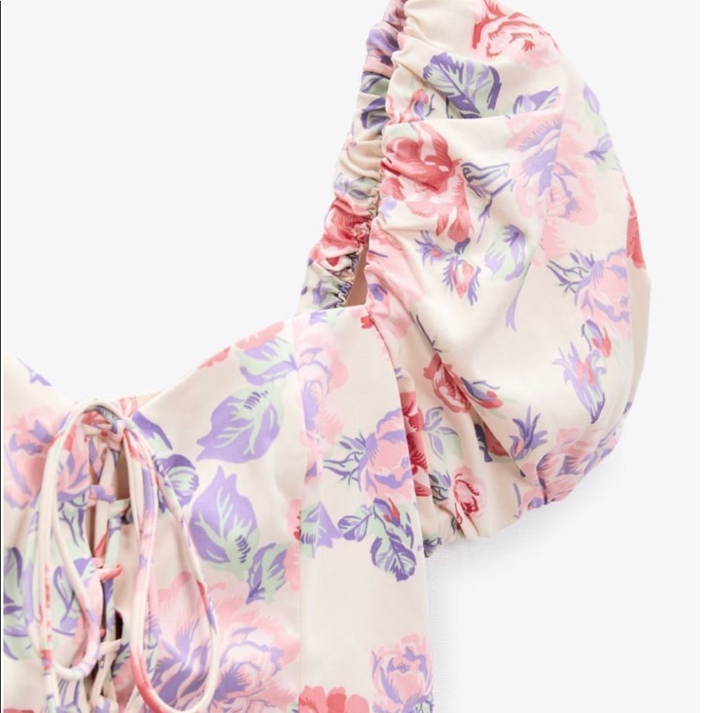 ZARA FLORAL PRINT DRESS - Picture 5 of 5